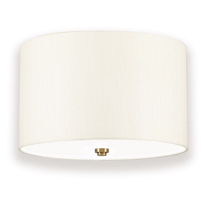 elstead lighting Fletcher 14" Flush - Aged Brass with Ivory Shade