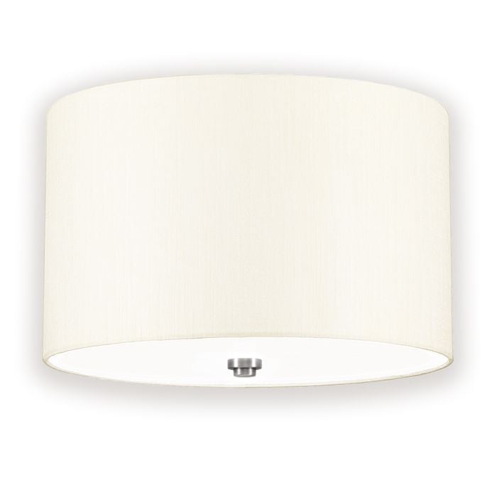 elstead lighting Fletcher 14" Flush - Polished Chrome with Ivory Shade