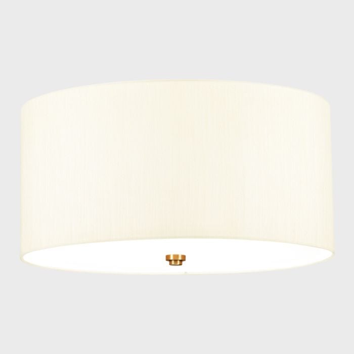 Elstead Lighting Fletcher 18" Flush - Aged Brass With Ivory Shade