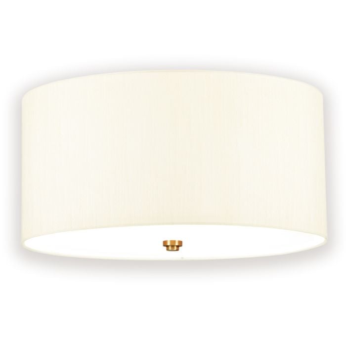 elstead lighting Fletcher 18" Flush - Aged Brass with Ivory Shade