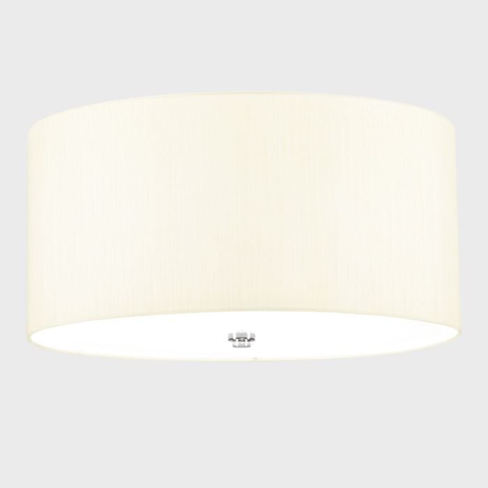 Elstead Lighting Fletcher 18" Flush - Polished Chrome With Ivory Shade