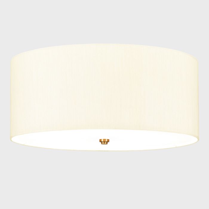 Elstead Lighting Fletcher 22" Flush - Aged Brass With Ivory Shade