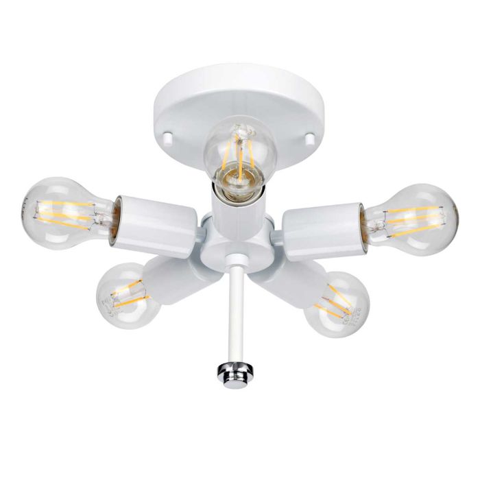 Elstead Lighting Fletcher 22" Flush - Polished Chrome With Ivory Shade