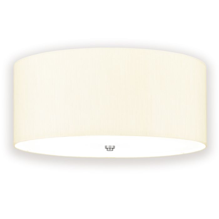 elstead lighting Fletcher 22" Flush - Polished Chrome with Ivory Shade