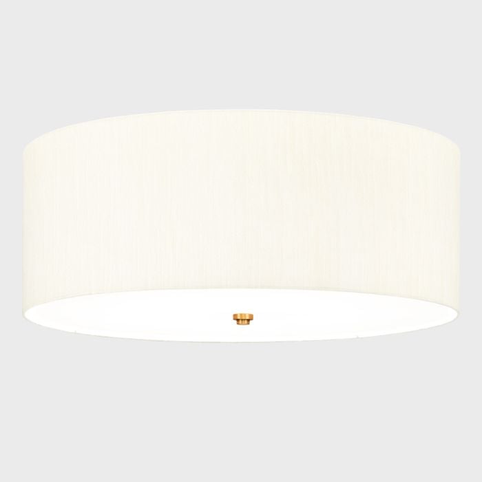 Elstead Lighting Fletcher 26" Flush - Aged Brass With Ivory Shade
