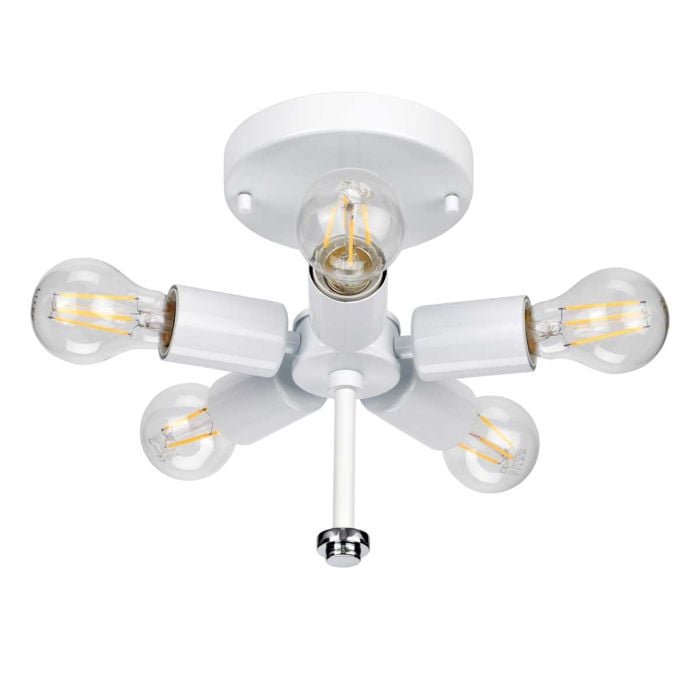 Elstead Lighting Fletcher 26" Flush - Polished Chrome With Ivory Shade