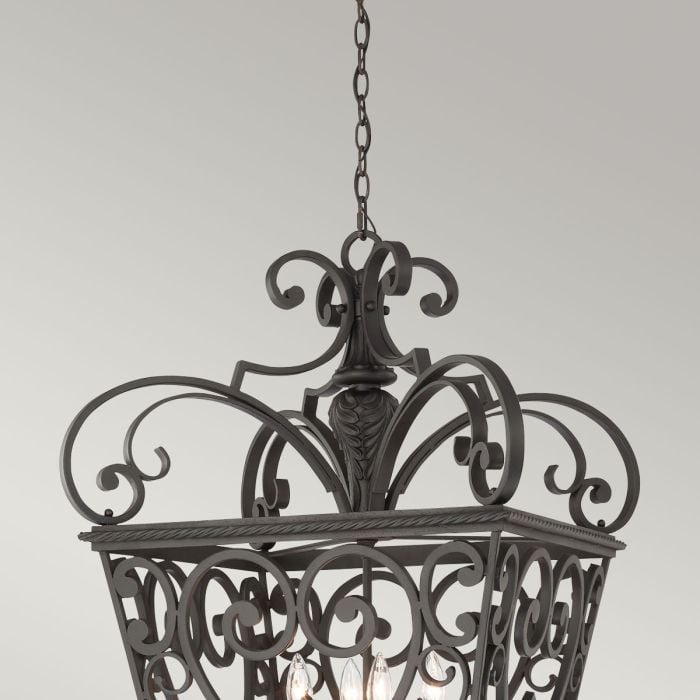 Elstead Lighting Fort Quinn 8 Light Chain Lantern - Marcado Black