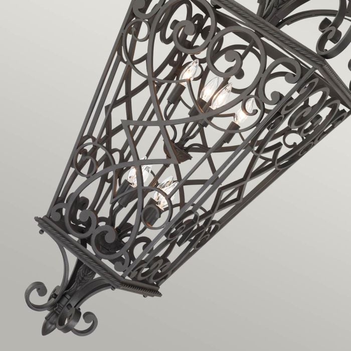 Elstead Lighting Fort Quinn 8 Light Chain Lantern - Marcado Black