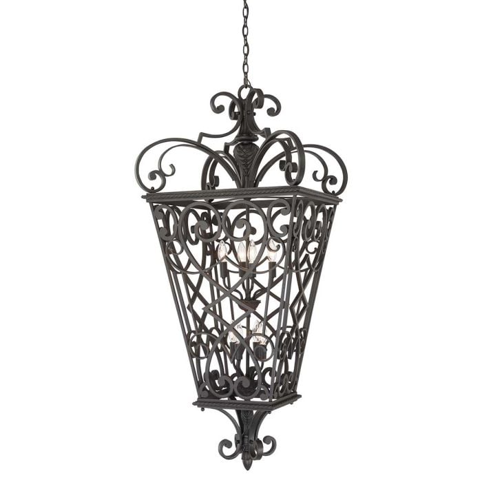 elstead lighting Fort Quinn 8 Light Chain Lantern - Marcado Black