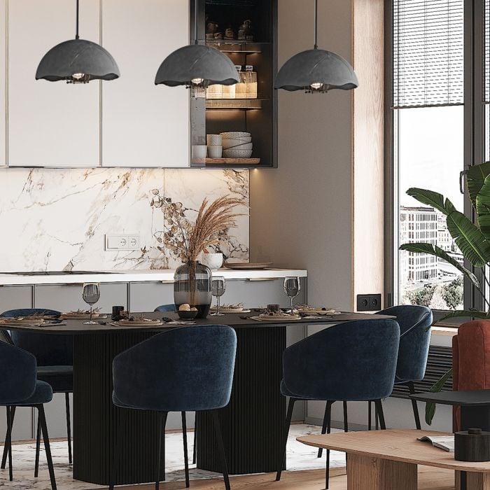 Elstead Lighting Fracture 1 Light Pendant - Weathered Zinc