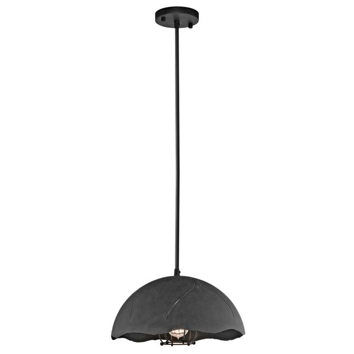 elstead lighting Fracture 1 Light Pendant - Weathered Zinc