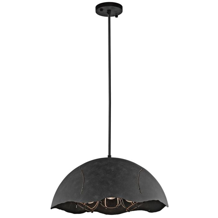 elstead lighting Fracture 3 Light Pendant - Weathered Zinc