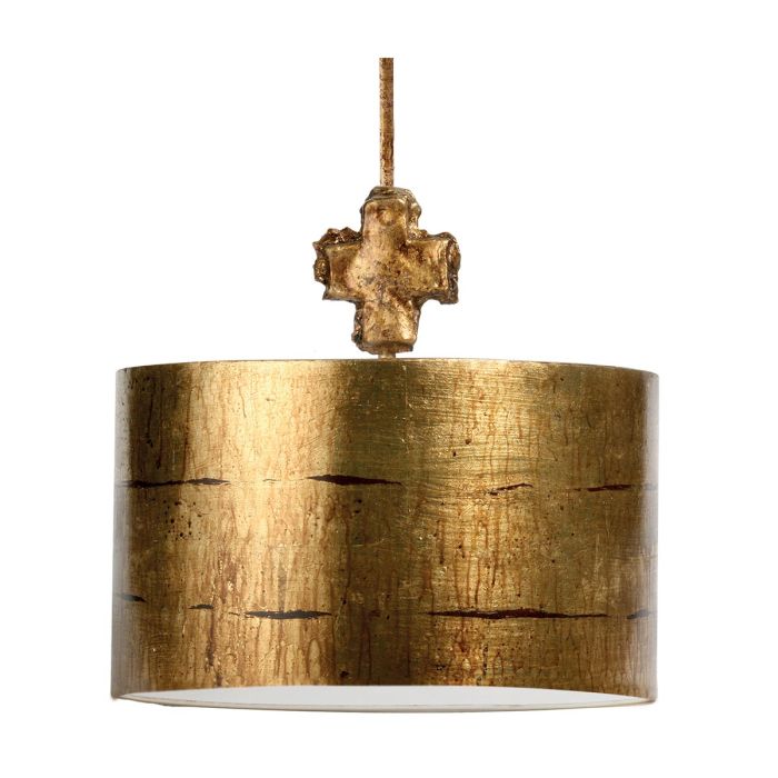 elstead lighting Fragment 1 Light Large Pendant - Aged Gold