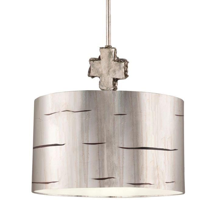 elstead lighting Fragment 1 Light Large Pendant - Aged Silver
