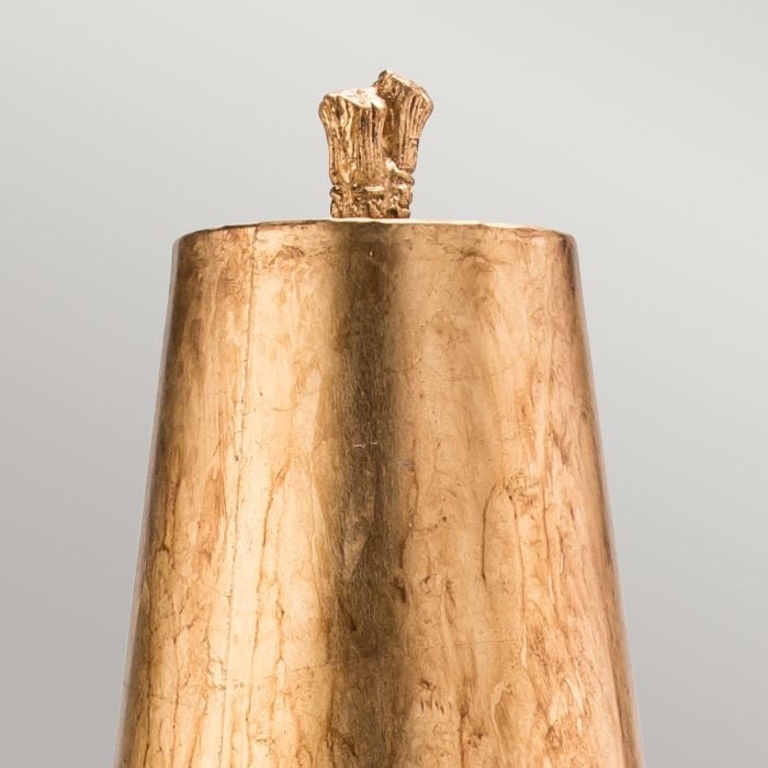 Elstead Lighting Fragment 1 Light Table Lamp - Aged Gold With Gold Leaf And Umber Glaze Shade