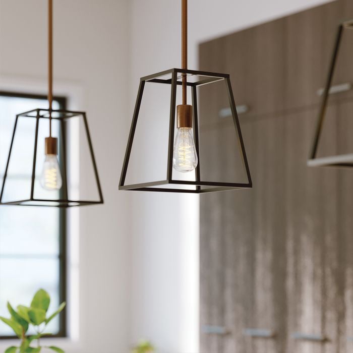 Elstead Lighting Fulton 1 Light Pendant - Bronze And Brass
