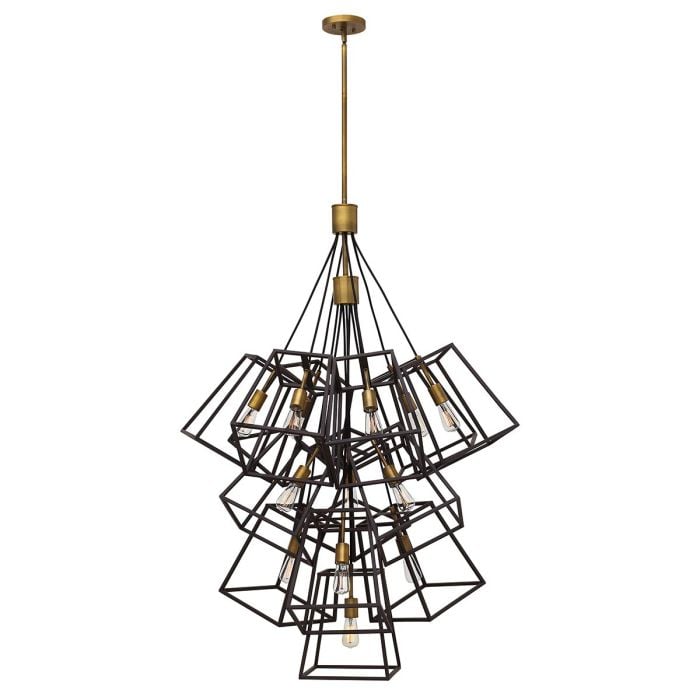 elstead lighting Fulton 13 Light Large Foyer Chandelier - Bronze and Brass