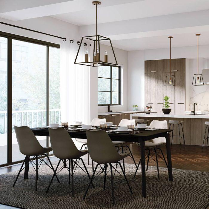 Elstead Lighting Fulton 4 Light Pendant Chandelier - Bronze And Brass