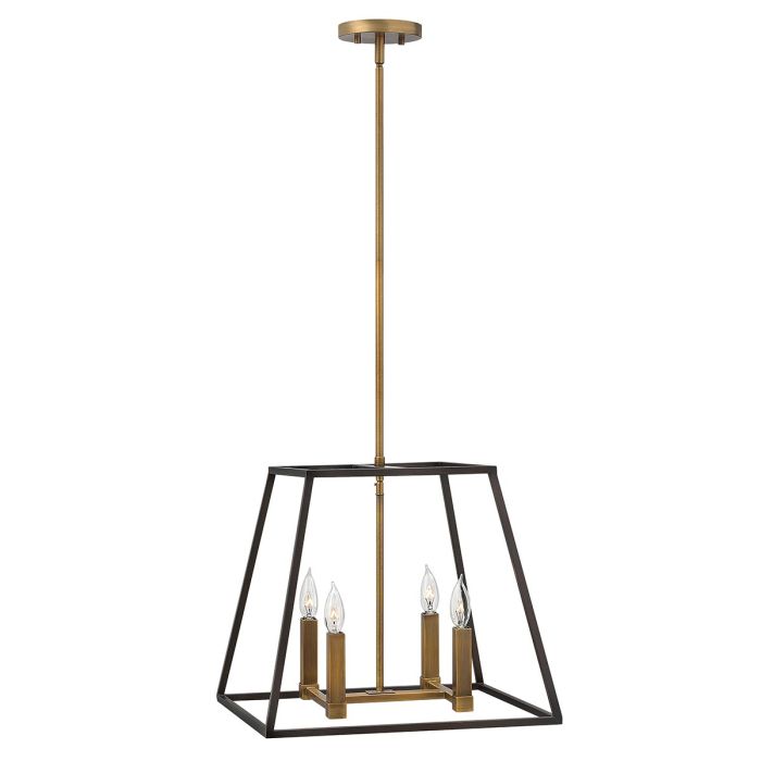 elstead lighting Fulton 4 Light Pendant Chandelier - Bronze and Brass
