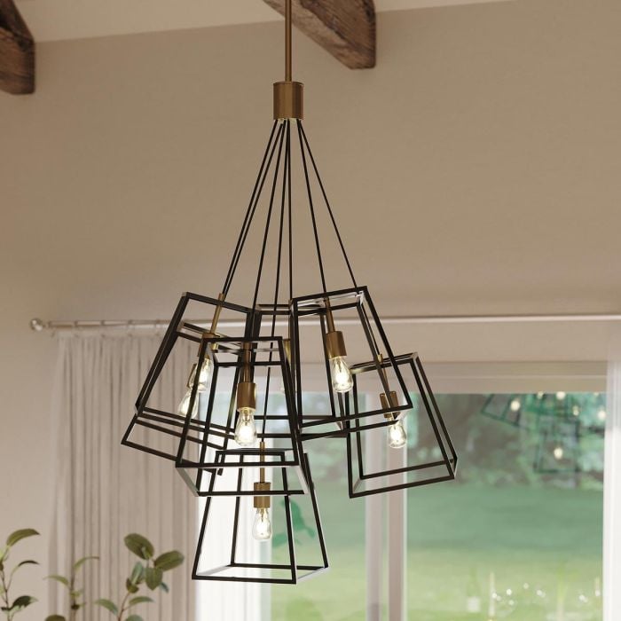 Elstead Lighting Fulton 7 Light Chandelier - Bronze And Brass