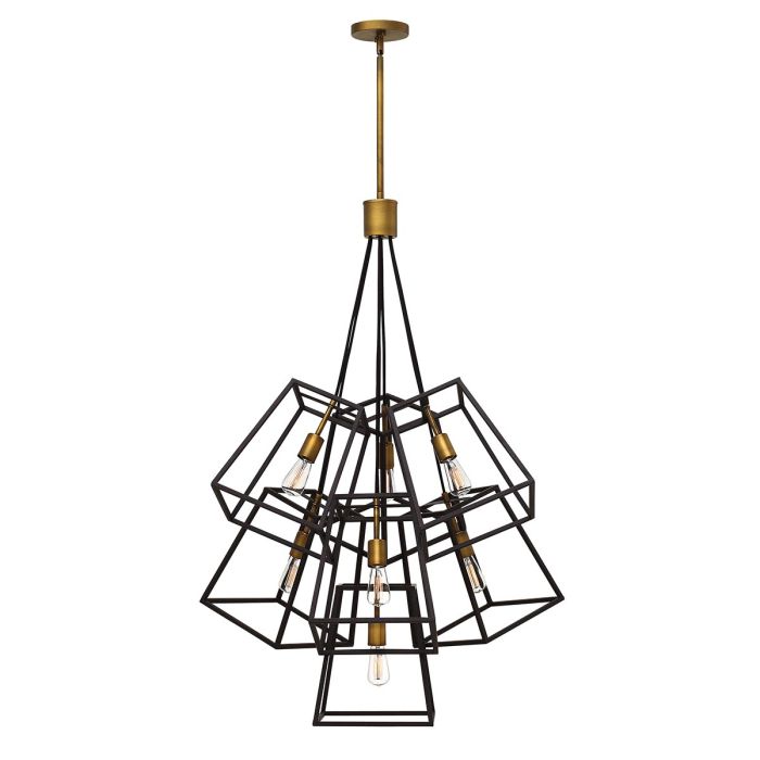 elstead lighting Fulton 7 Light Chandelier - Bronze and Brass