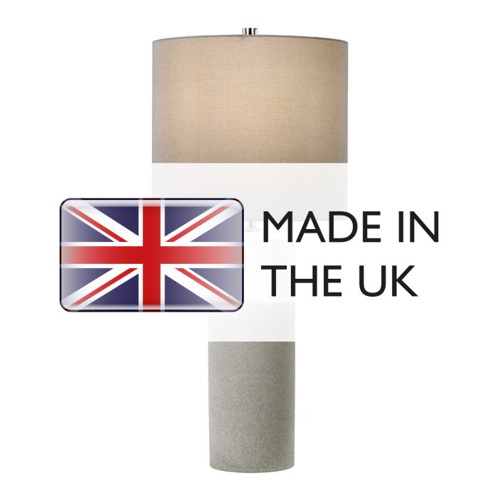 Elstead Lighting Fulwell 1 Light Table Lamp - White Gloss And Matt Grey With Dark Grey Shade
