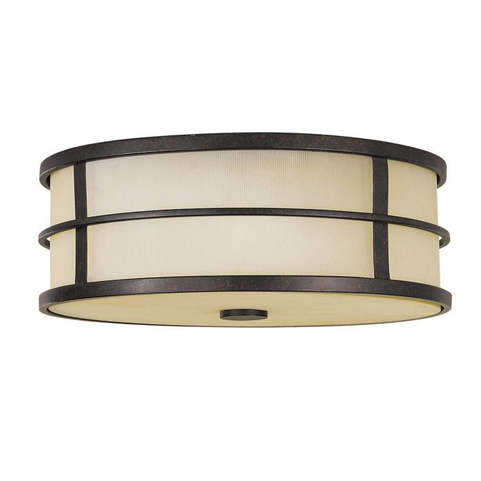 elstead lighting Fusion 3 Light Flush - Grecian Bronze