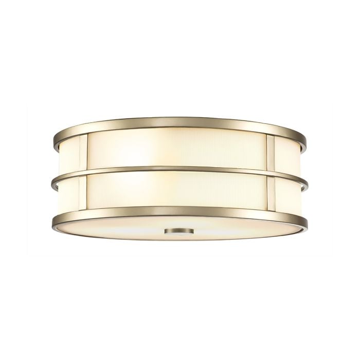elstead lighting Fusion 3 Light Flush - Painted Natural Brass