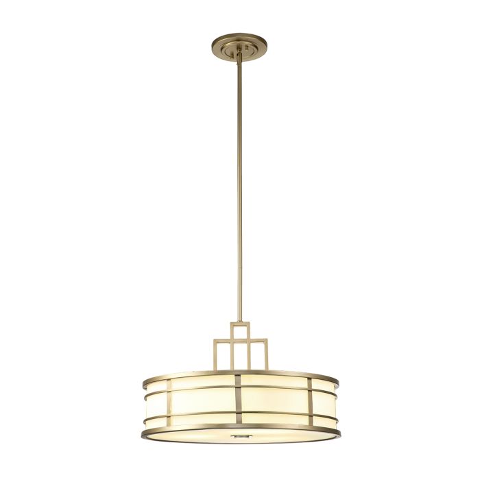 elstead lighting Fusion 3 Light Large Pendant - Painted Natural Brass