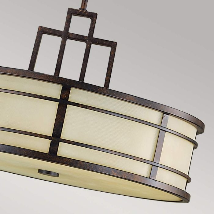 Elstead Lighting Fusion 3 Light Pendant - Grecian Bronze
