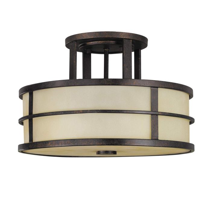 elstead lighting Fusion 3 Light Semi-Flush - Grecian Bronze