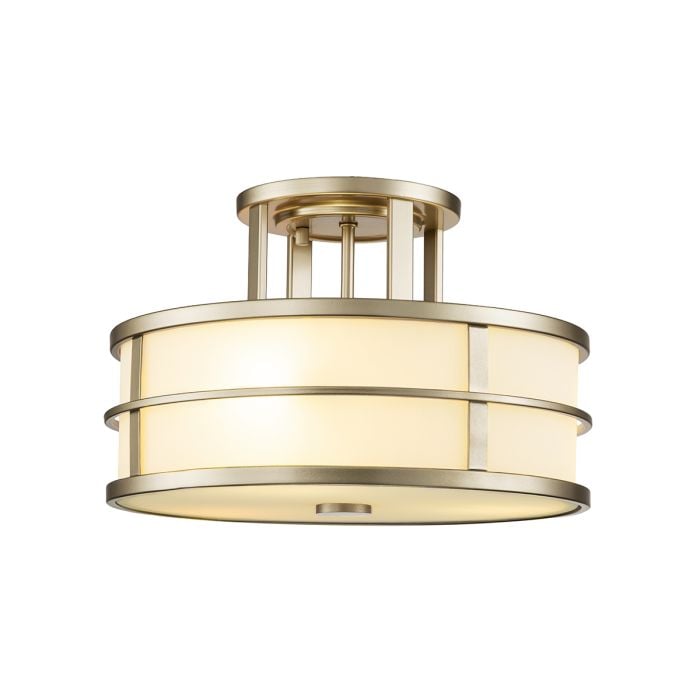 elstead lighting Fusion 3 Light Semi-Flush - Painted Natural Brass