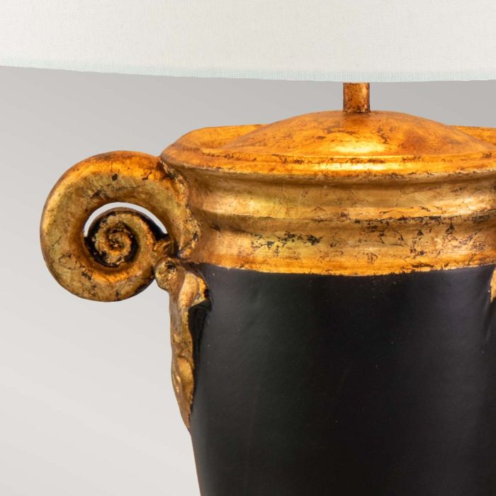 Elstead Lighting Gallier 1lt Table Lamp - Black And Gold With White Shade