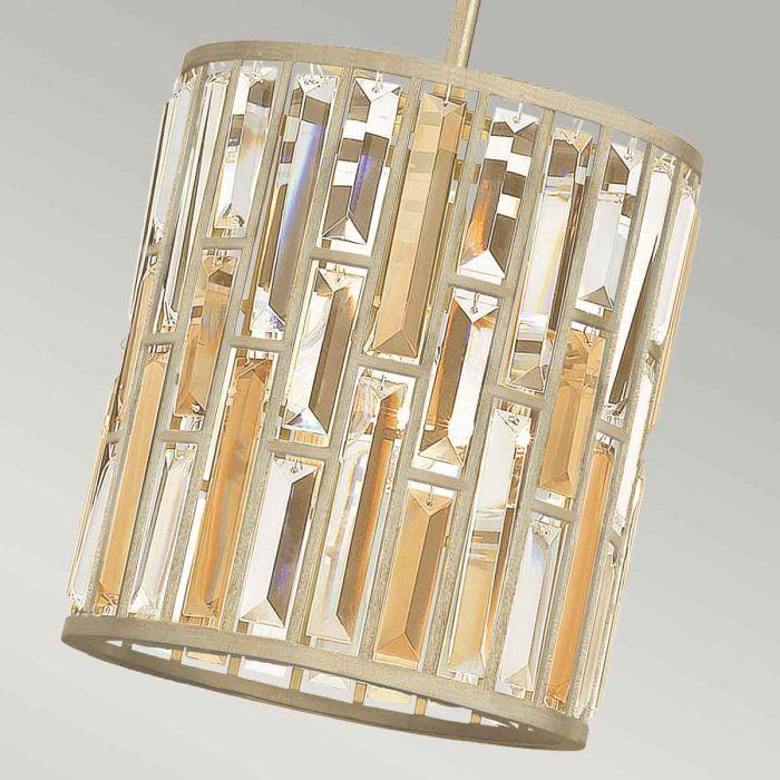 Elstead Lighting Gemma 1 Light Mini Pendant - Silver Leaf