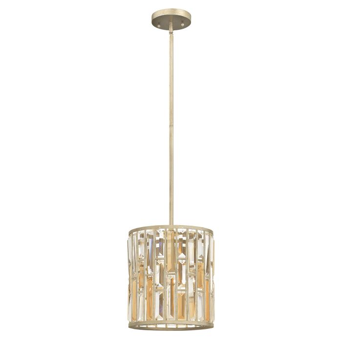elstead lighting Gemma 1 Light Mini Pendant - Silver Leaf