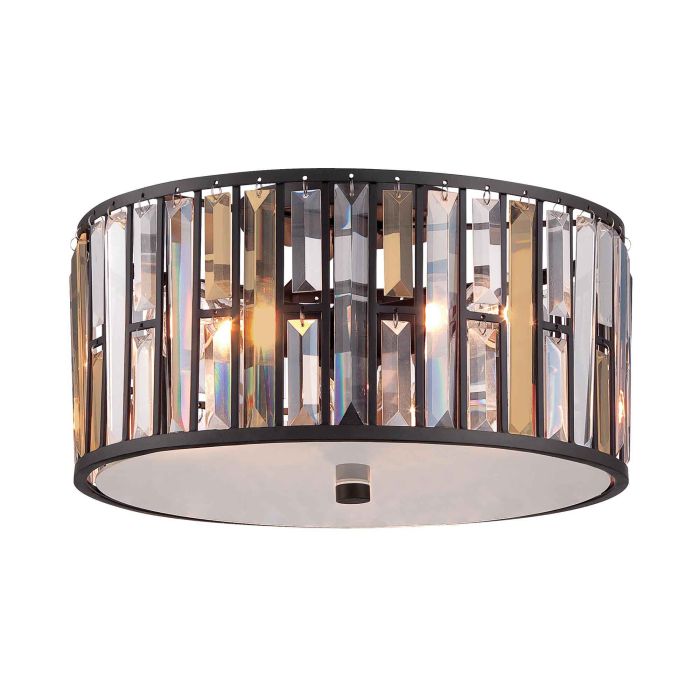 elstead lighting Gemma 3 Light Flush - Vintage Bronze