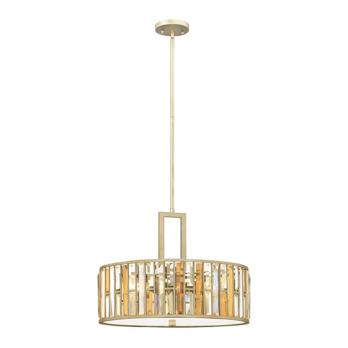 elstead lighting Gemma 3 Light Large Pendant - Silver Leaf