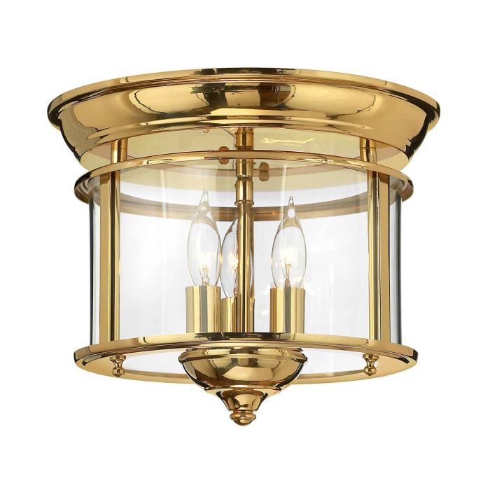 elstead lighting Gentry 3 Light Flush - Polished Brass