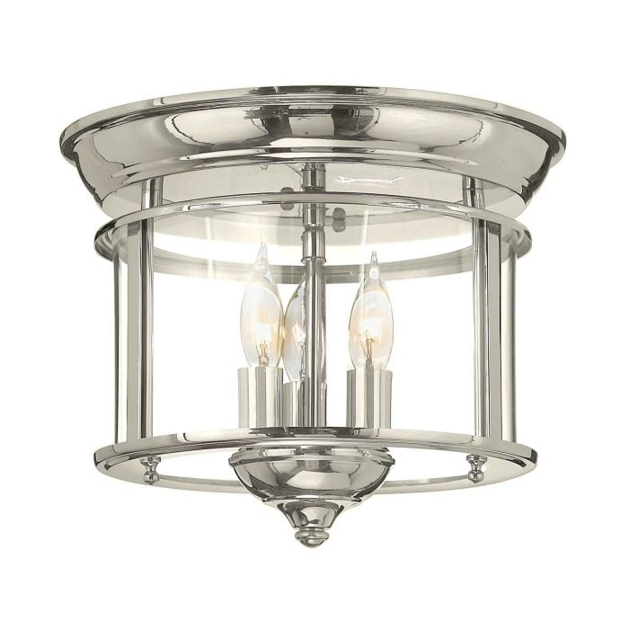 elstead lighting Gentry 3 Light Flush - Polished Nickel