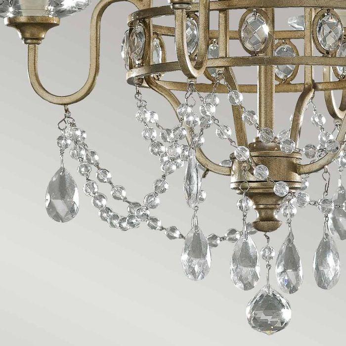 Elstead Lighting Gianna 4 Light Chandelier - Gilded Silver