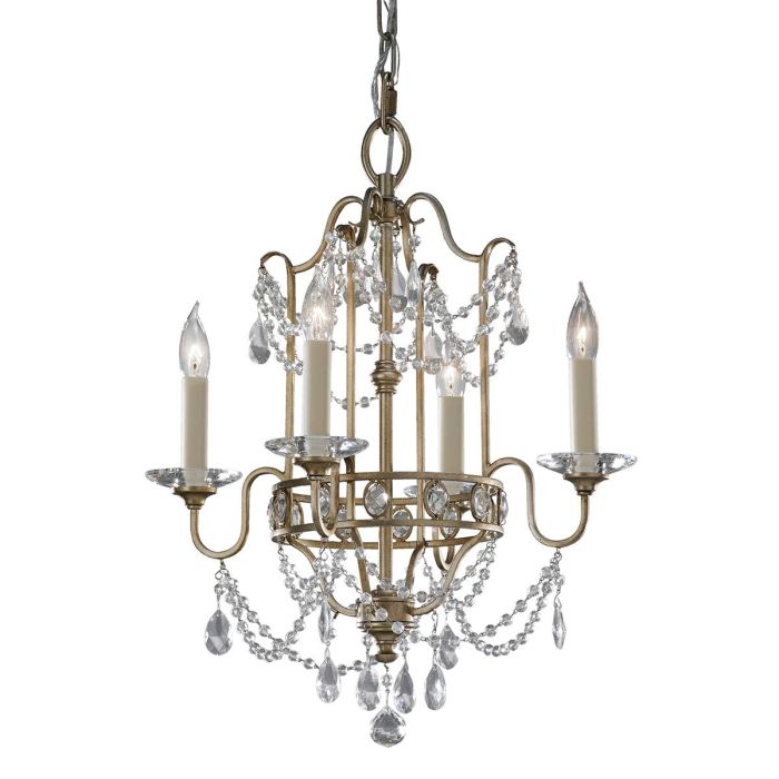 elstead lighting Gianna 4 Light Chandelier - Gilded Silver