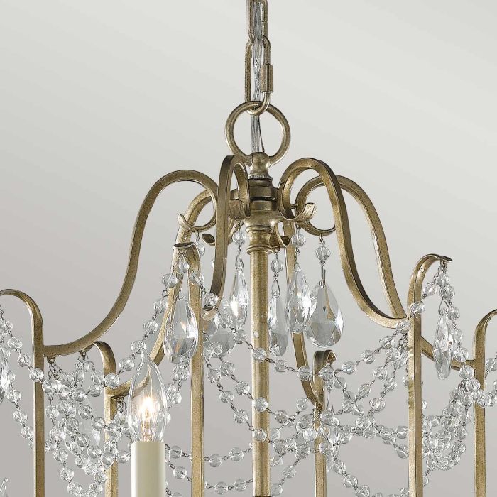 Elstead Lighting Gianna 6 Light Chandelier - Gilded Silver