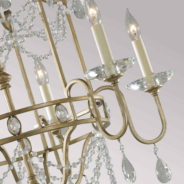 Elstead Lighting Gianna 6 Light Chandelier - Gilded Silver