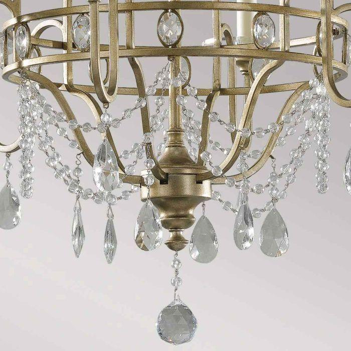 Elstead Lighting Gianna 6 Light Chandelier - Gilded Silver