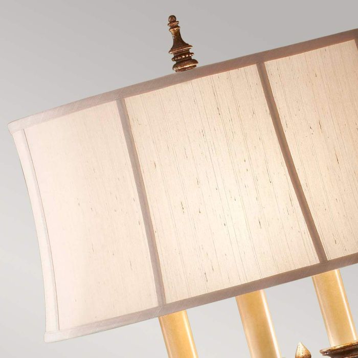 Elstead Lighting Gibson 4 Light Floor Lamp - Cambridge Crackle With Desert Shade