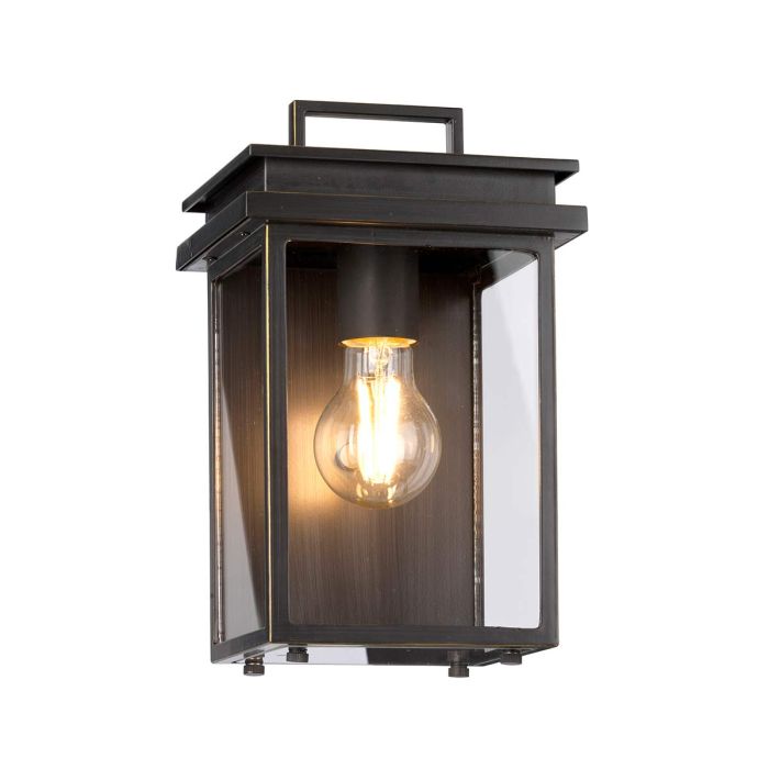 elstead lighting Glenview 1 Light Small Wall Lantern - Antique Bronze