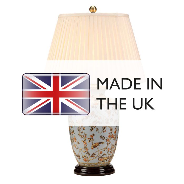 Elstead Lighting Gold Birds 1 Light Table Lamp - Light Blue And Gold