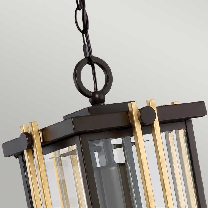 Elstead Lighting Goldenrod 1 Light Medium Chain Lantern - Western Bronze