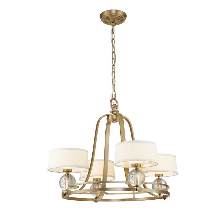 elstead lighting Gotham 4 Light Chandelier - Brushed Brass