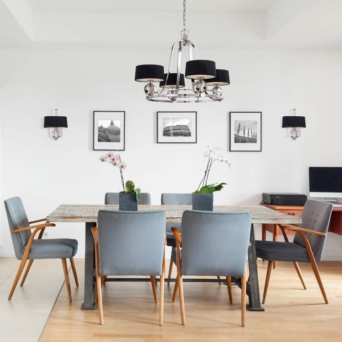 Elstead Lighting Gotham 4 Light Chandelier - Imperial Silver